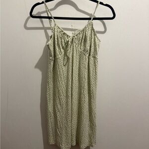 💛American Eagle Outfitters Sage Green Floral Slip Dress